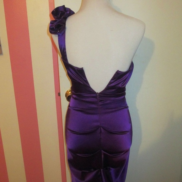 Stacy Sklar Purple Cocktail Ruched Dress SIZE 5 - Picture 5 of 6